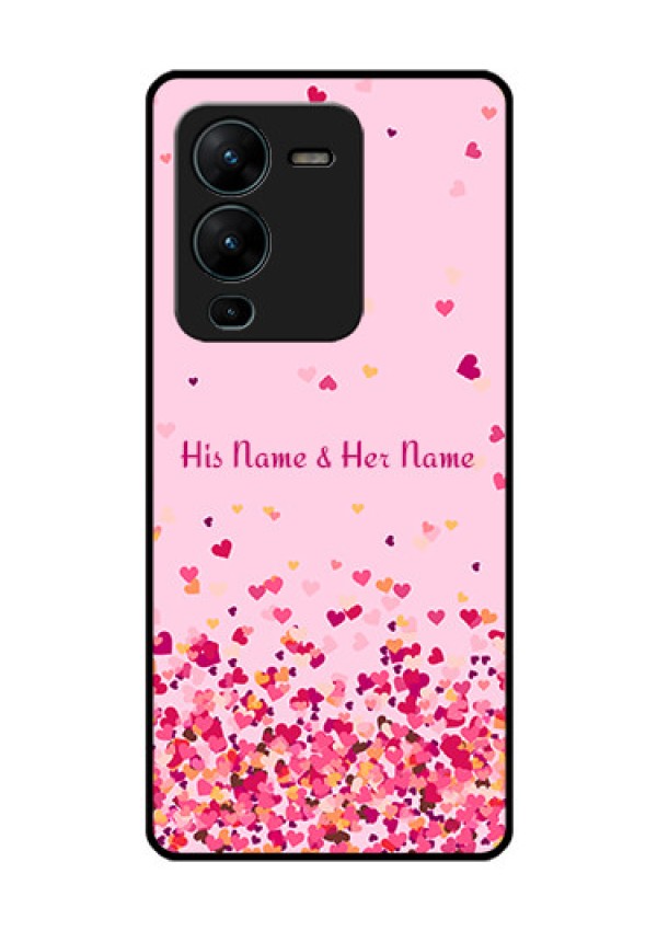 Vivo V25 Pro 5G Photo Printing on Glass Case - Floating Hearts Design