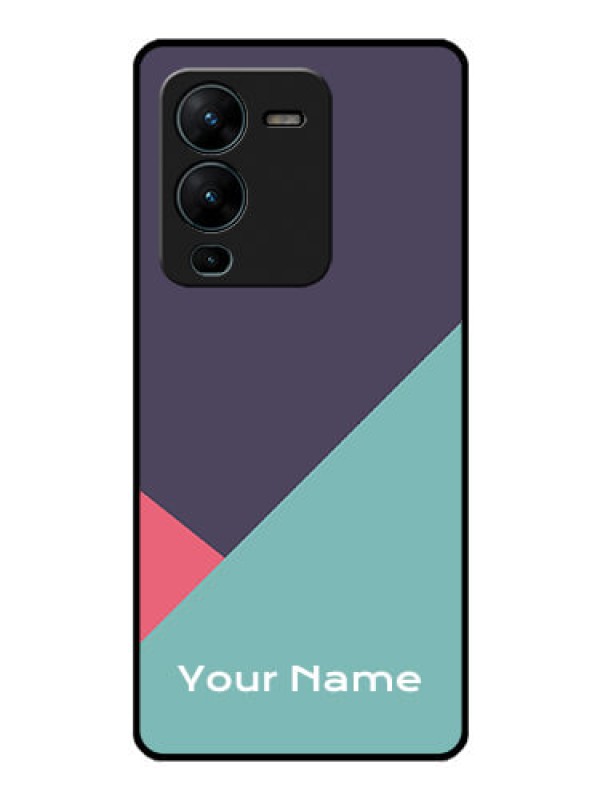 Custom Vivo V25 Pro 5G Custom Glass Mobile Case - Tri Color abstract Design
