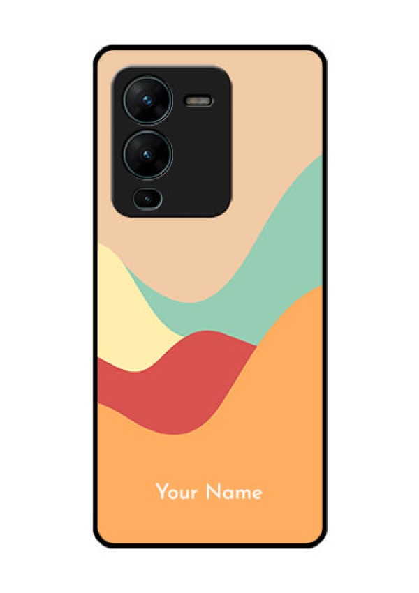 Vivo V25 Pro 5G Personalized Glass Phone Case - Ocean Waves Multi-colour Design
