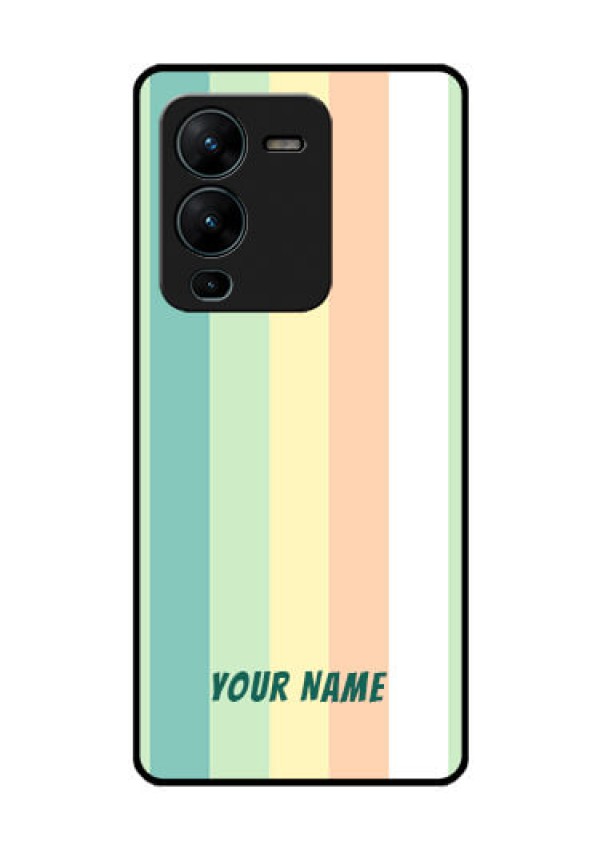 Vivo V25 Pro 5G Photo Printing on Glass Case - Multi-colour Stripes Design