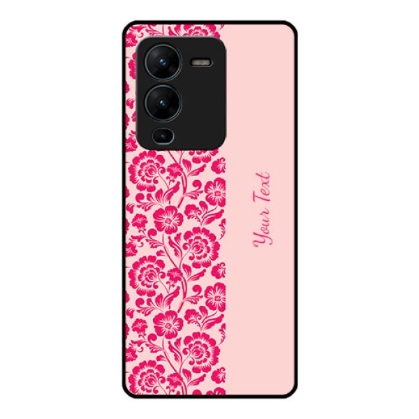 Vivo V25 Pro 5G Custom Glass Phone Case - Attractive Floral Pattern Design