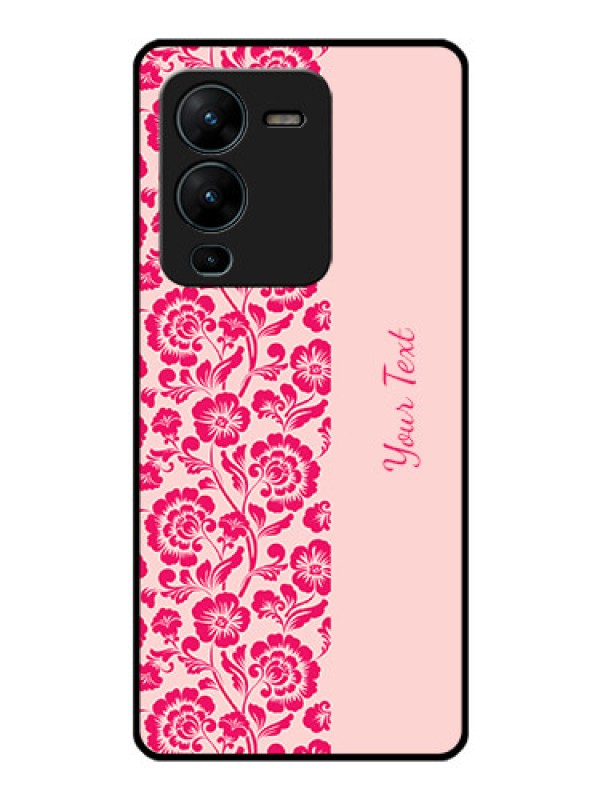 Custom Vivo V25 Pro 5G Custom Glass Phone Case - Attractive Floral Pattern Design