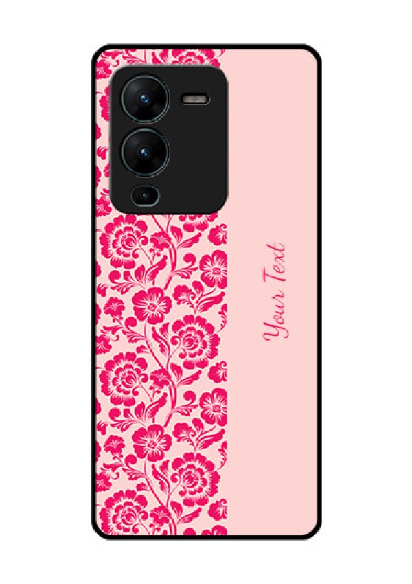Vivo V25 Pro 5G Custom Glass Phone Case - Attractive Floral Pattern Design