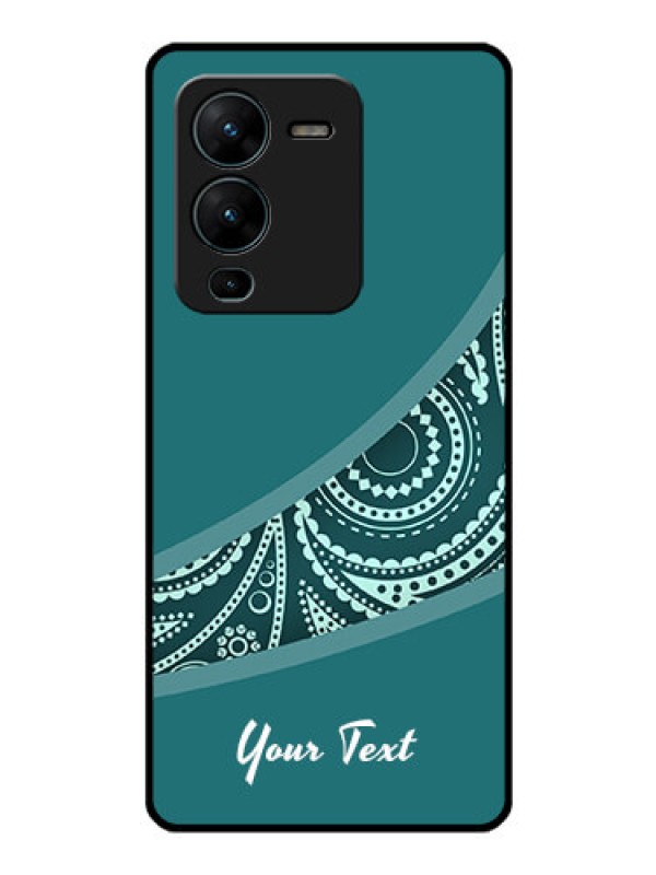 Custom Vivo V25 Pro 5G Photo Printing on Glass Case - semi visible floral Design