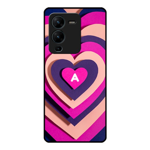 Vivo V25 Pro 5G Custom Glass Mobile Case - Cute Heart Pattern Design
