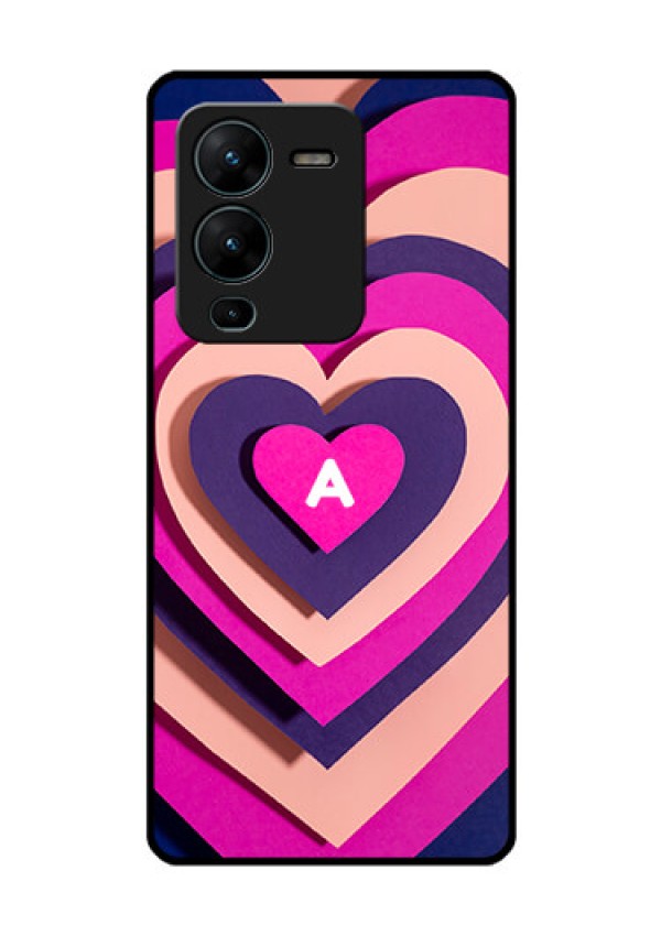 Vivo V25 Pro 5G Custom Glass Mobile Case - Cute Heart Pattern Design