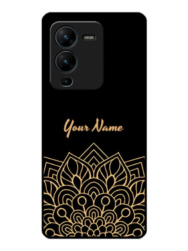 Custom Vivo V25 Pro 5G Custom Glass Phone Case - Golden mandala Design