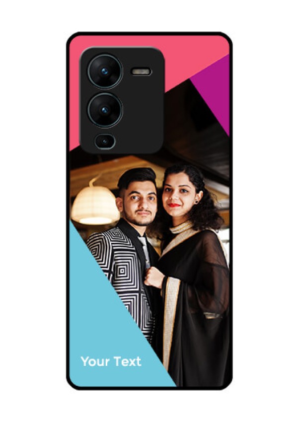 Vivo V25 Pro 5G Custom Glass Mobile Case - Stacked Triple colour Design