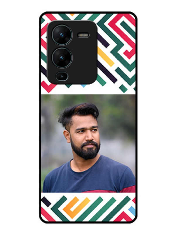 Custom Vivo V25 Pro 5G Personalized Glass Phone Case - Colorful Maze Pattern Design