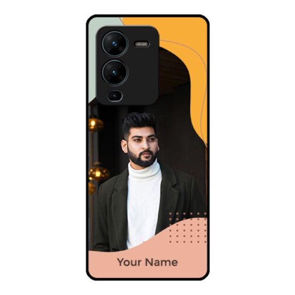 Vivo V25 Pro 5G Personalized Glass Phone Case - Tri-coloured overlay design Vivo V25 Pro 5G Personalized Glass Phone Case - Tri-coloured overlay design