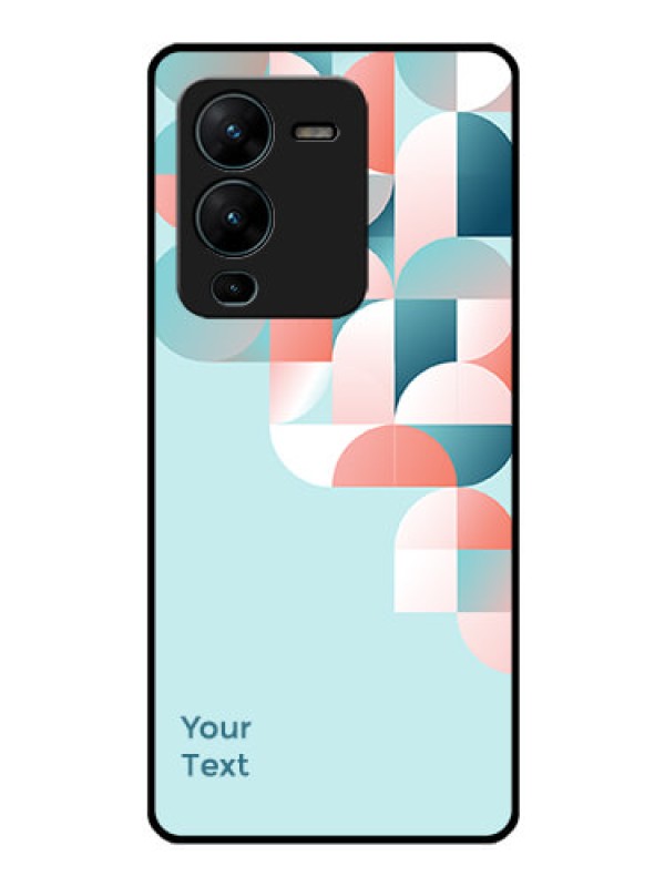 Custom Vivo V25 Pro 5G Custom Glass Phone Case - Stylish Semi-circle Pattern Design