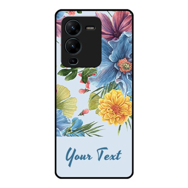 Vivo V25 Pro 5G Custom Glass Mobile Case - Stunning Watercolored Flowers Painting Design Vivo V25 Pro 5G Custom Glass Mobile Case - Stunning Watercolored Flowers Painting Design