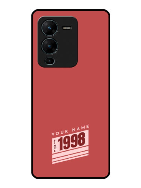 Custom Vivo V25 Pro 5G Custom Glass Phone Case - Red custom year of birth Design