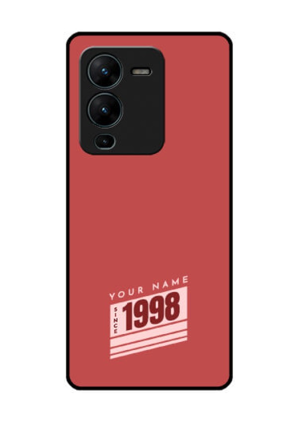 Vivo V25 Pro 5G Custom Glass Phone Case - Red custom year of birth Design