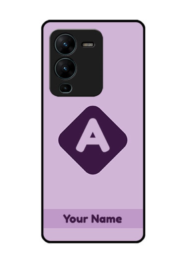 Vivo V25 Pro 5G Custom Glass Mobile Case - Custom Letter in curved badge Design