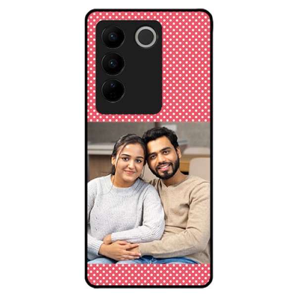 Vivo V27 Pro 5G Custom Glass Phone Case - White Dotted Design