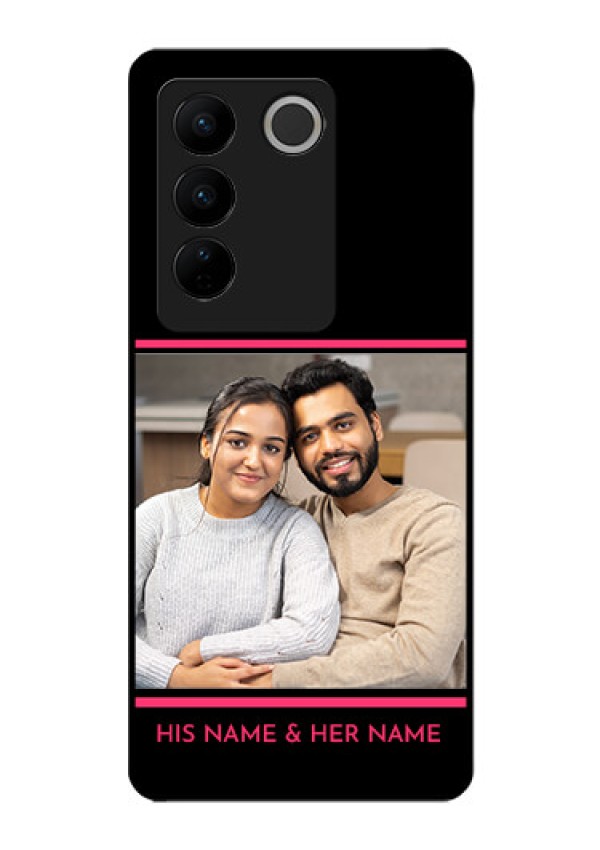 Vivo V27 Pro 5G Custom Glass Mobile Case - with Add Text Design