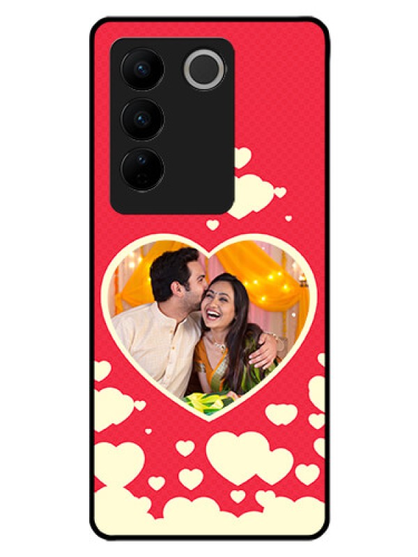 Custom Vivo V27 Pro 5G Custom Glass Mobile Case - Love Symbols Phone Cover Design