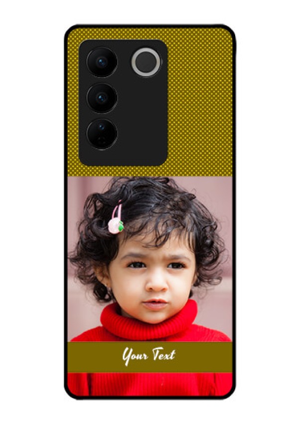 Vivo V27 Pro 5G Custom Glass Phone Case - Simple Green Color Design