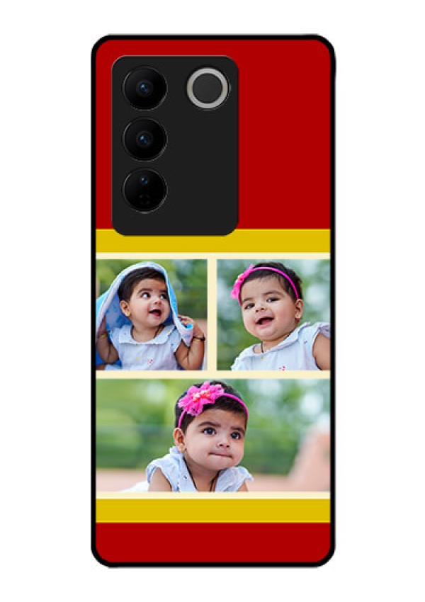 Vivo V27 Pro 5G Custom Glass Mobile Case - Multiple Pic Upload Design
