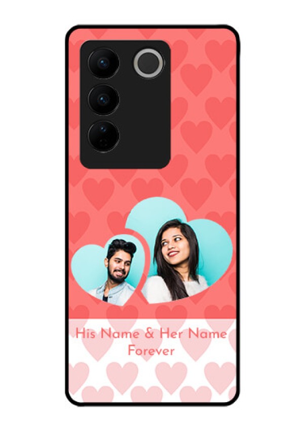 Vivo V27 Pro 5G Personalized Glass Phone Case - Couple Pic Upload Design