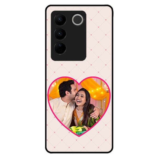 Vivo V27 Pro 5G Custom Glass Mobile Case - Heart Shape Design