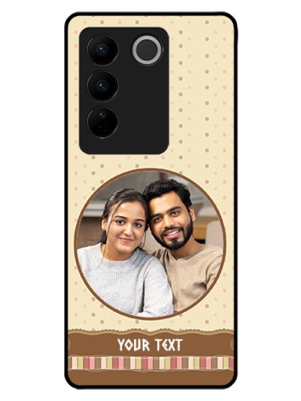 Custom Vivo V27 Pro 5G Custom Glass Mobile Case - Brown Dotted Mobile Case Design