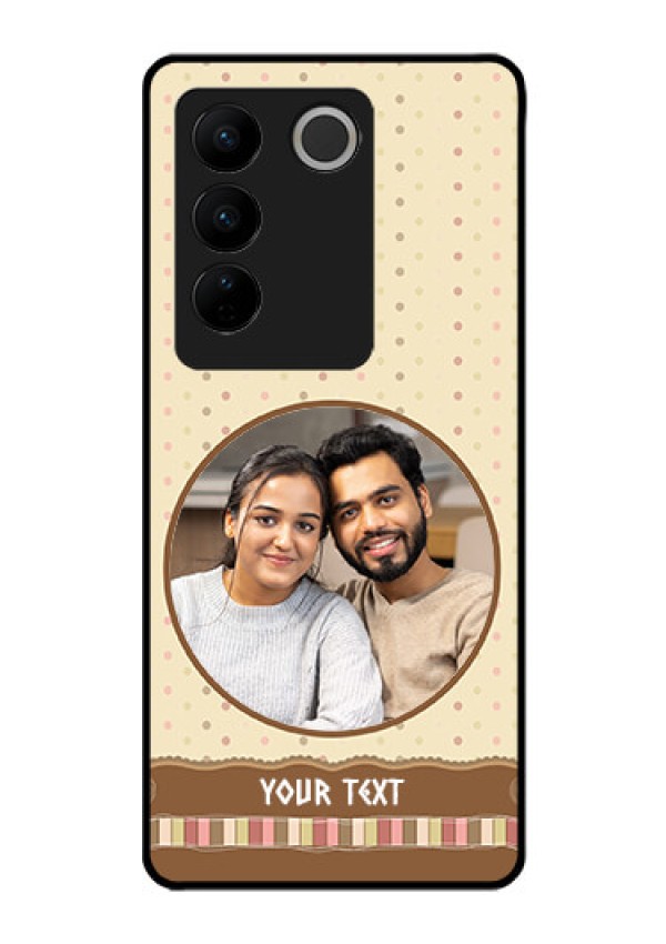 Vivo V27 Pro 5G Custom Glass Mobile Case - Brown Dotted Mobile Case Design