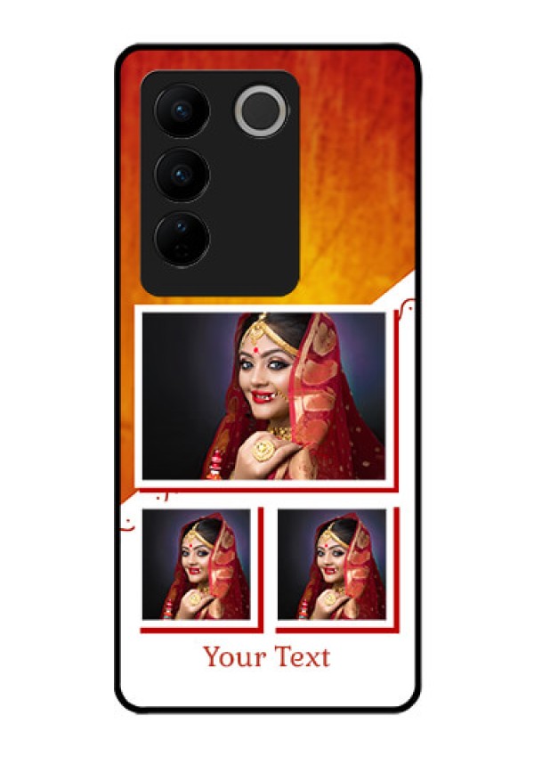 Vivo V27 Pro 5G Custom Glass Phone Case - Wedding Memories Design