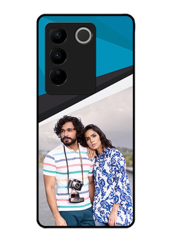 Vivo V27 Pro 5G Photo Printing on Glass Case - Simple Pattern Photo Upload Design
