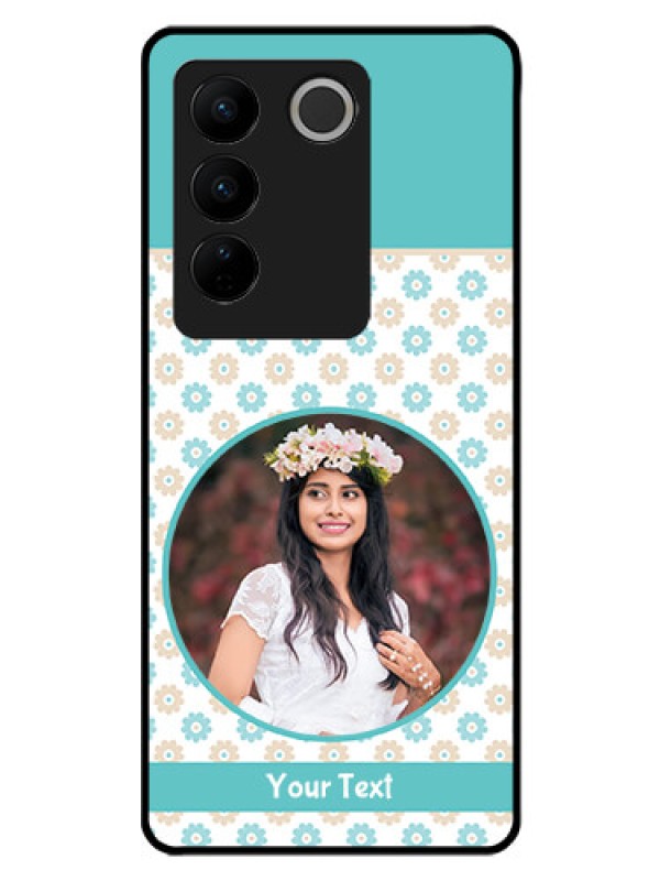 Custom Vivo V27 Pro 5G Custom Glass Mobile Case - Beautiful Flowers Design