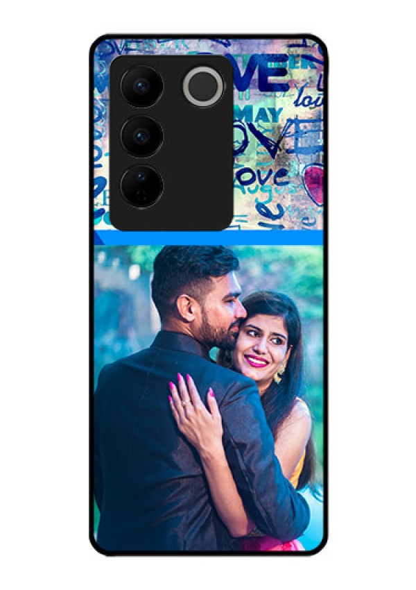 Vivo V27 Pro 5G Custom Glass Mobile Case - Colorful Love Design
