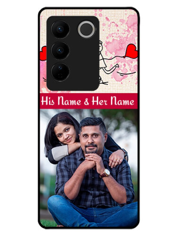 Custom Vivo V27 Pro 5G Photo Printing on Glass Case - You and Me Case Design