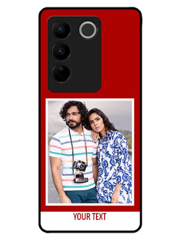 Custom Vivo V27 Pro 5G Personalized Glass Phone Case - Simple Red Color Design