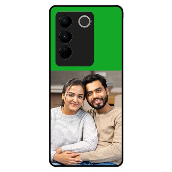 Vivo V27 Pro 5G Personalized Glass Phone Case - Green Pattern Design