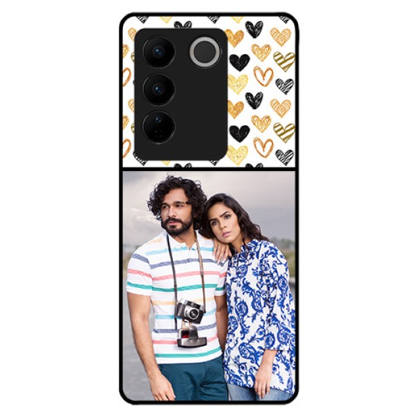 Vivo V27 Pro 5G Photo Printing on Glass Case - Love Symbol Design