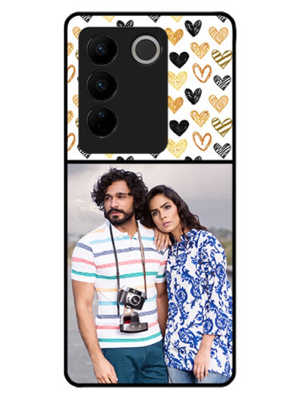 Custom Vivo V27 Pro 5G Photo Printing on Glass Case - Love Symbol Design