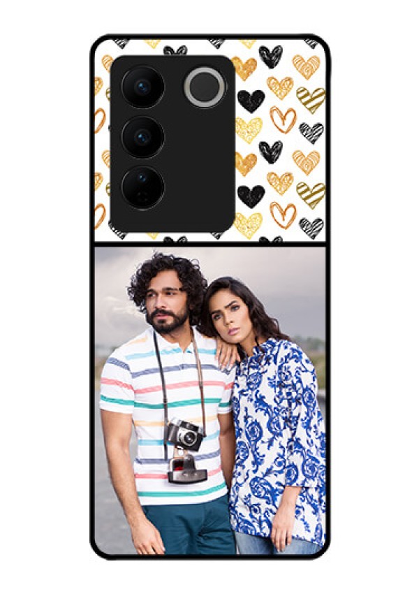 Vivo V27 Pro 5G Photo Printing on Glass Case - Love Symbol Design