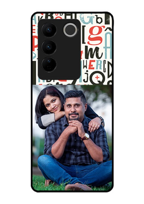Vivo V27 Pro 5G Personalized Glass Phone Case - Alphabet Design