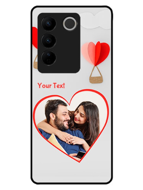 Custom Vivo V27 Pro 5G Custom Glass Mobile Case - Parachute Love Design