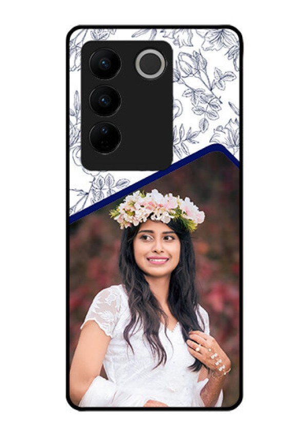 Vivo V27 Pro 5G Personalized Glass Phone Case - Premium Floral Design