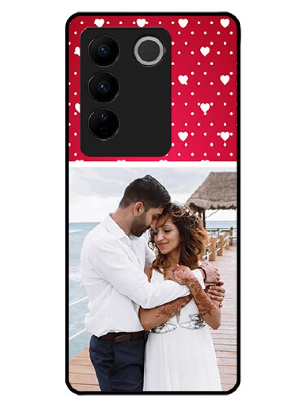 Custom Vivo V27 Pro 5G Photo Printing on Glass Case - Hearts Mobile Case Design