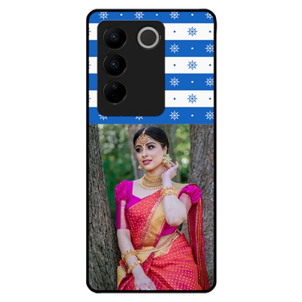 Vivo V27 Pro 5G Photo Printing on Glass Case - Snow Pattern Design