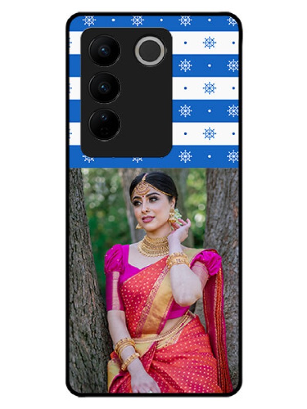Custom Vivo V27 Pro 5G Photo Printing on Glass Case - Snow Pattern Design