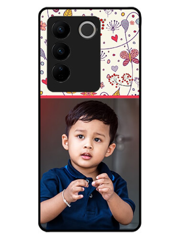 Custom Vivo V27 Pro 5G Custom Glass Mobile Case - Premium Floral Design