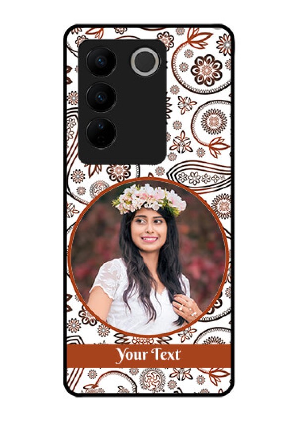 Vivo V27 Pro 5G Custom Glass Mobile Case - Abstract Flower Design