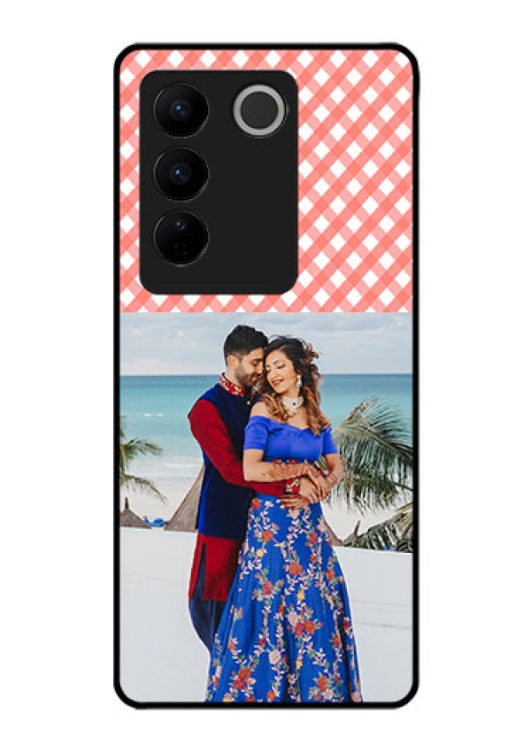 Vivo V27 Pro 5G Personalized Glass Phone Case - Pink Pattern Design