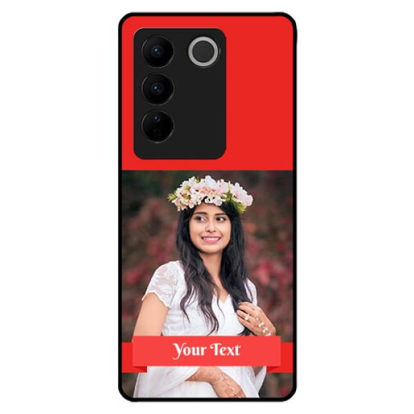 Vivo V27 Pro 5G Custom Glass Phone Case - Simple Red Color Design Vivo V27 Pro 5G Custom Glass Phone Case - Simple Red Color Design