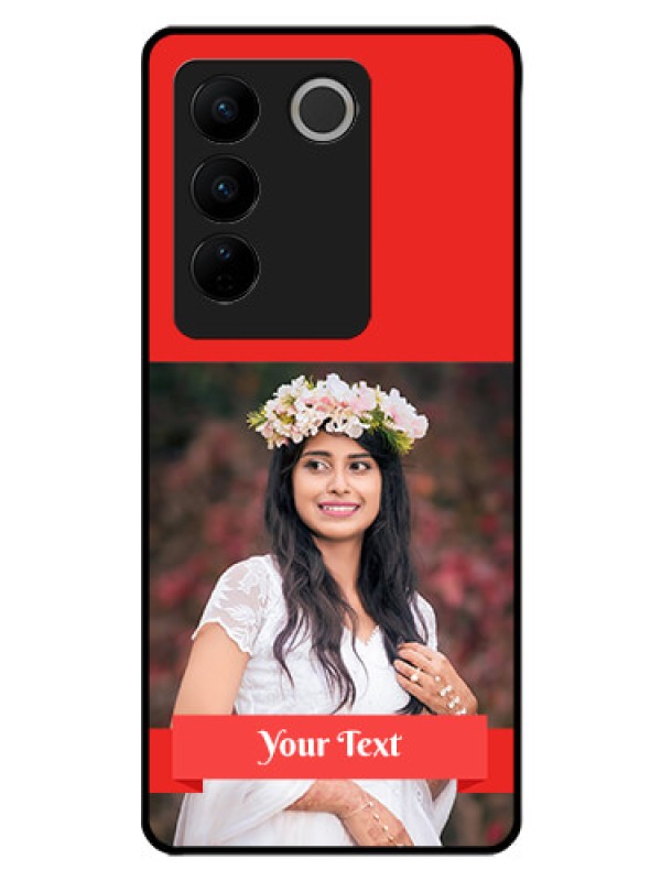 Custom Vivo V27 Pro 5G Custom Glass Phone Case - Simple Red Color Design