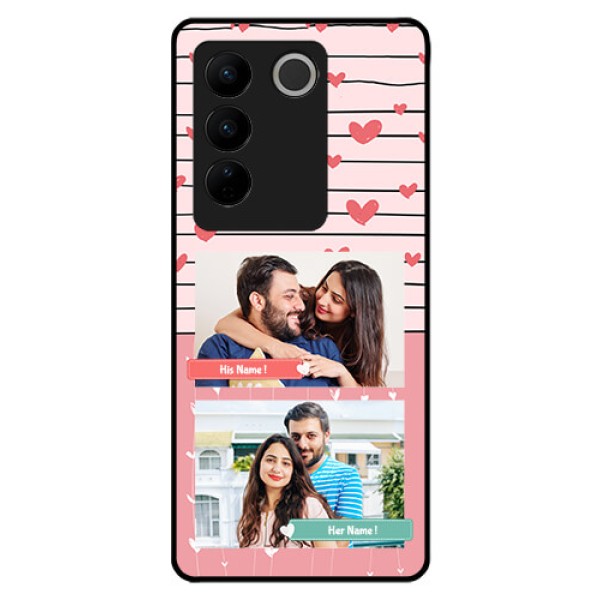 Vivo V27 Pro 5G Custom Glass Mobile Case - Photo with Heart Design